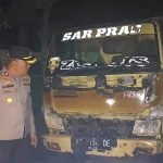 Salah satu truk PT Ababil Sriwidjaja yang turut menjadi korban keganasan api