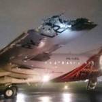 Konsidi sayap pesawat Batik Air usai bertabrakan. foto: tribunnews