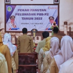 Acara Pekan Panutan Pelunasan Pajak dan Bangunan Perdesaan dan Perkantoran (PBB-P2) Tahun 2022 di Gedung Gradika, Selasa (1/3).