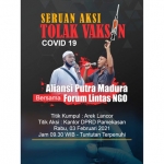 Pamflet yang berisi seruan mengajak untuk aksi tolak vaksin Covid-19.