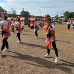 Suasana lomba senam Go PKS Go di Lapangan Lengkong, Kecamatan Mojoanyar, Kabupaten Mojokerto.
