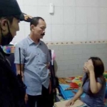 Petugas mengamankan satu pasangan mesum di salah satu wisma eks lokalisasi Dolly.