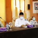 Ketua Kwarda Gerakan Pramuka Jatim, Arum Sabil usai rapat koordinasi dengan pimpinan ketua Kwarcab Gerakan Pramuka se-Jatim di Surabaya. foto: istimewa
