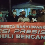 Polresta Banyuwangi saat menyalurkan bantuan peduli bencana.