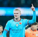 Striker Erling Haaland mencetak gol kemenangan Manchester City atas Fulham.