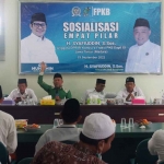 Anggota Komisi V DPR RI, Syafiuddin, saat menggelar sosialisasi empat pilar kebangsaan di Graha PKB Bangkalan.