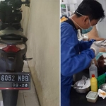 Barang bukti berupa motor Honda Beat yang dicuri, dan pelaku saat menjalani perawatan di sebuah klinik usai menjadi bulan-bulanan massa.