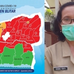 Peta sebaran Covid-19 di Kabupaten Blitar, dan Juru Bicara Satgas Penanggulangan Covid-19 Kabupaten Blitar, Krisna Yekti.