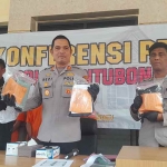 Kapolres Rezi Dharmawan bersama jajaran saat menyampaikan rilis pers.