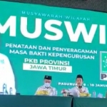 Tim formatur mengumumkan susunan pengurus DPW PKB Jatim di bawah pimpinan Abdul Halim Iskandar. (foto: ist)