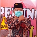 Mohammad Fahad, Ketua DPRD Bangkalan saat menghadiri launching Aplikasi Anti di Mapolres Bangkalan, Selasa (23/6/2020).