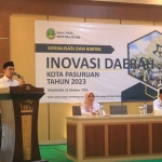 Wakil Wali Kota Pasuruan, Adi Wibowo, saat memberi sambutan.
