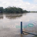 Air terus menunjukkan kenaikan setelah mendapat kiriman air dari wilayah hulu Jawa Tengah. foto: EKY NURHADI/ BANGSAONLINE