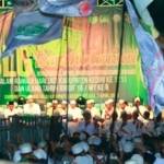 Suasana SLG Gema Shalawat dihadiri ribuan jamaah di Kabupaten Kediri. foto: arif kurniawan/BANGSAONLINE