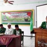 Ketua PC GP Ansor Bondowoso, Muzammil,  saat memberikan sambutan. foto: sugiyanto/BANGSAONLINE