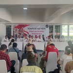 Musyawarah Rakyat atau Musra Indonesia saat konferensi pers di Istora Senayan, Jakarta.
