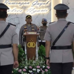 Saat Kapolres Ngawi memberikan sambutan pada dua PJU yang menjalani mutasi, Jumat (18/11/2022)
