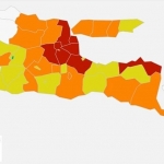 Peta data sebaran Covid-19 Jawa Timur.