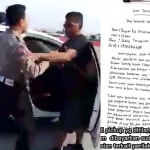 Tangkapan layar video saat polisi cekcok PJR dengan pengendara mobil pajero sport di Tol Lebani, Gresik. Foto kanan, surat pernyataan pengendara pikap.