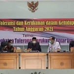 Sosialisasi Peningkatan Toleransi dan Kerukunan Dalam Kehidupan Beragama dihadiri 57 pemuka agama dan penghayat kepercayaaan.