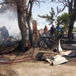 Kondisi gudang rongsokan di di Jalan Lingkar Timur, Desa Klurak, Kecamatan Candi usai dilalap api.