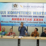 Ketua Bidang Daerah PWI Pusat Atal S Depari, saat membuka UKW Angkatan ke-23, yang digelar PWI Jatim, di Surabaya, Jumat (27/4).?
