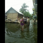 Situasi ketika banjir di Babat Lamongan.