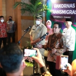 Mendes PDTT, Abdul Halim Iskandar, saat berada di Rakornas Transmigrasi.