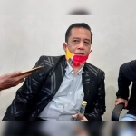 Faisol, Ketua KONI Ngawi terpilih saat diwawancarai wartawan.