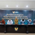 Wali Kota Kediri ketika menyaksikan pelaksanaan penandatanganan kesepakatan bersama dan perjanjian kerja sama. Foto: Ist