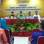 Suasana sosialisasi UU nomor 10 tahun 2016 di gedung PKP-RI, di Jalan Kemuning, Pamekasan. 