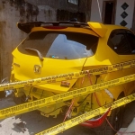 Mobil Honda Brio milik Kades Gedungrejoso yang dibondet pelaku.