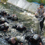 Kapolres Pamekasan saat memimpin latihan PHH atau Penanggulangan Huru-Hara.