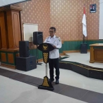 Kepala Dinas PUPR Kabupaten Jombang, Bayu Pancoroadi saat sosialisasi fitur Sippp Jakon.