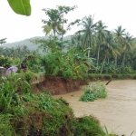 Banjir yang terjadi di Pacitan menyebabkan ambrolnya beberapa talud.