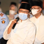 Wali Kota Pasuruan Gus Ipul saat memberikan sambutan dalam acara halal bihalal bersama warga Kota Pasuruan di seluruh penjuru dunia.