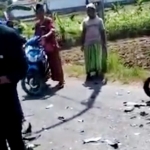 Kecelakaan beruntun yang melibatkan 3 sepeda motor di Jalan Desa Tattangoh, Kecamatan Proppo, Kabupaten Pamekasan.