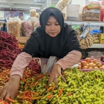 Pedagang sayuran di Pasar Besar Ngawi.