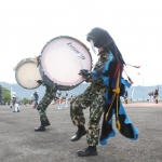 Satgas Pelayaran Bima Suci 2020 menggelar demo drumband di Lantamal II.5.