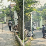 Jalan masuk ke RT 9 RW 1 Desa Jemundo yang akan ditutup oleh Sukardjo.