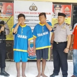 Duo pembobol minimarket yang berhasil  diringkus Unit Reskrim Polsek Kejayan, Pasuruan.