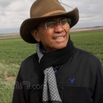 Dahlan Iskan saat di ladang gandum di pedesaan di Amerika Serikat (AS).  foto: ist