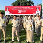 Upacara HUT ke-80 RI yang dilakukan jajaran Kantah Kabupaten Pasuruan.