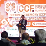 Wali Kota Batu saat memeberikan sambutan di acara pembukaan ICCF 2025. (Ist)
