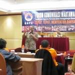 Ketua PWI Jatim Ahmad Munir, saat memberikan sambutan. Foto: nisa/HARIAN BANGSA