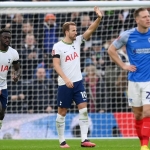 Harry Kane cetak gol tunggal ke gawang Portsmouth pada putaran ketiga Piala FA 2022-2023