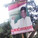 Baliho Bupati Sumenep A. Busyro Karim yang berada di jalan KH. Sajad tepatnya di sebalah baratnya simpang empat Desa Pandian, Kecamatan Kota Sumenep. (Faisal/BANGSAONLINE)
