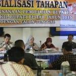 Sosialisasi tahapan Pilkada oleh KPU Kabupaten Blitar. foto: tri susanto/BANGSAONLINE