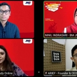 Kegiatan webinar bersama JNE dan para pelaku usaha Surabaya.