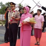 Prosesi pedang pora warnai farewell Kapolres Madiun Kota.